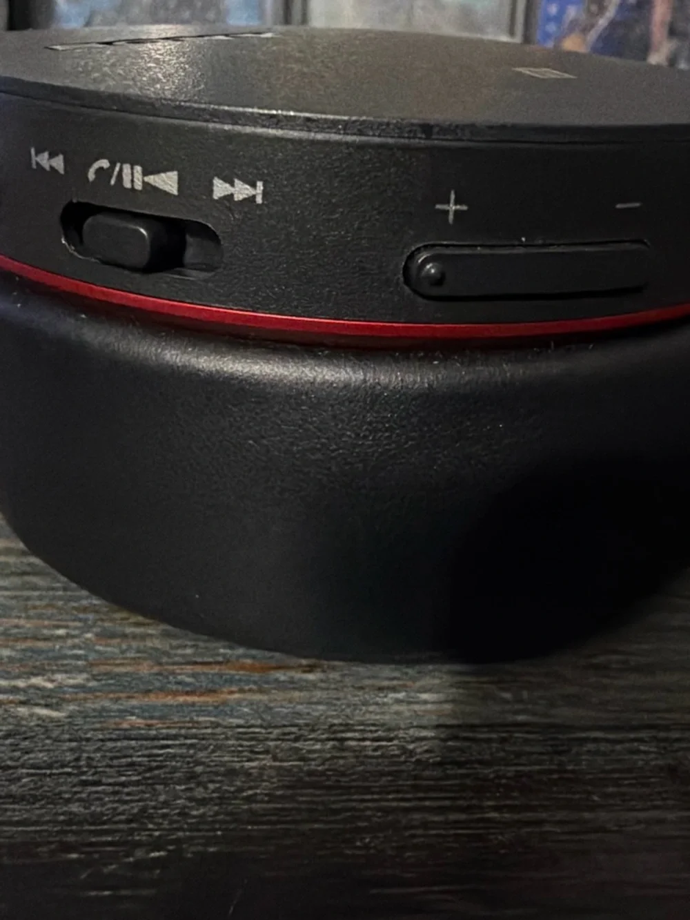 Sony Black Over-Ear Bluetooth Headphones with Red Accents